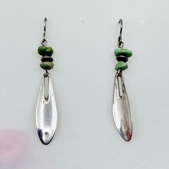 Robert Lee Morris RLM sterling silver turquoise drop earrings - GM344 - Picture 2 of 6